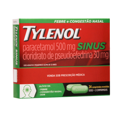 Tylenol sinus 500mg 24cpr, 500 mg + 30 mg c/ 24 cp