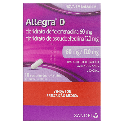 Allegra d 10cpr, 60 mg + 120 mg c/ 10 cp